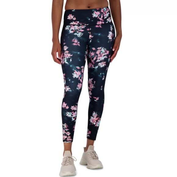 Gaiam Om Hiri Salutation High Waist Black Floral 7/8 Pockets Leggings Women XL - Picture 2 of 15